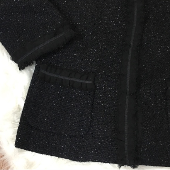 Talbots Black Sparkle Boucle Blazer Jacket 4 - Picture 4 of 7